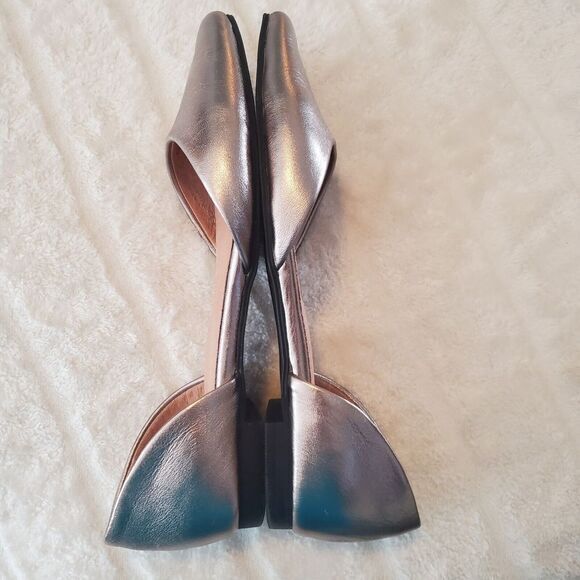 J Jill Ida D'Orsay Flats Loafers Shoes Womens 6.5 Gold Metallic Leather Slip On - Picture 6 of 9